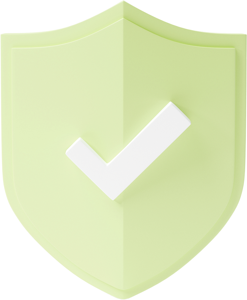 Grünes Schutzschild mit einem Häkchen darauf.